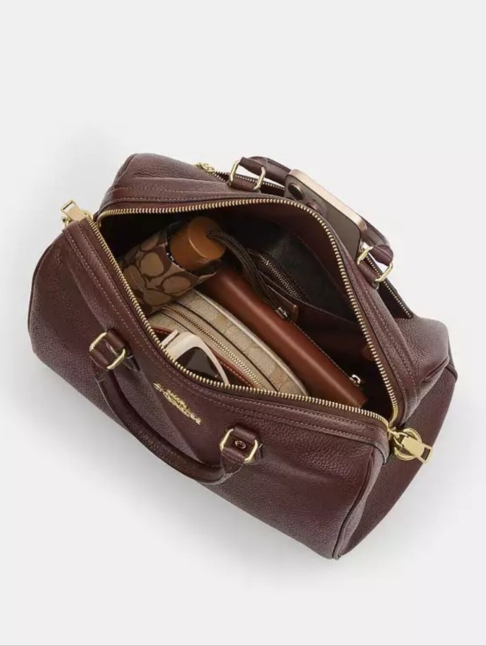 NWT! Coach Large Rowan Satchel In Gold/MAPLE 🍁 Style No. CES11 - Picture 2 of 11